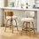 Tabouret de comptoir pivotant 26 po avec structure en bois au fini chêne