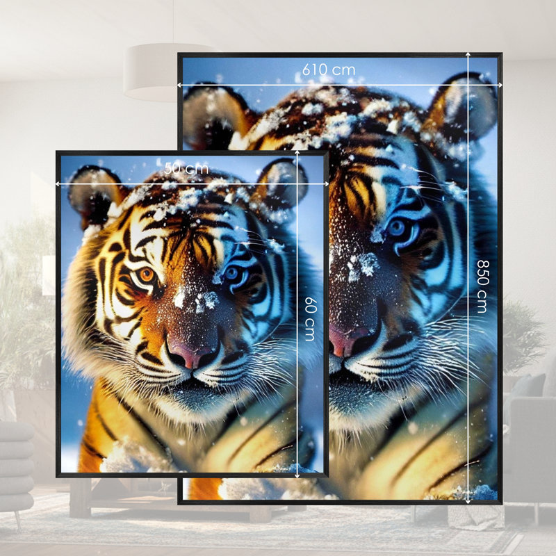 Single Picture Frame LED Illuminated Wall Art Wall Art on Glass / Aluminium, 60cm H x 50cm W