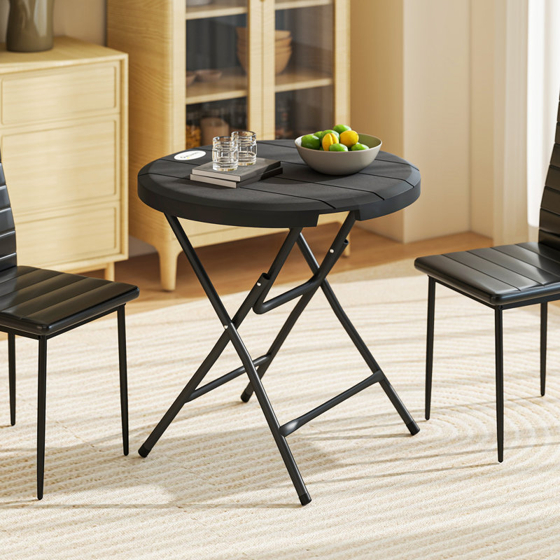Table de salle à manger pliable d'extérieur, table de salle à manger de patio, gris foncé