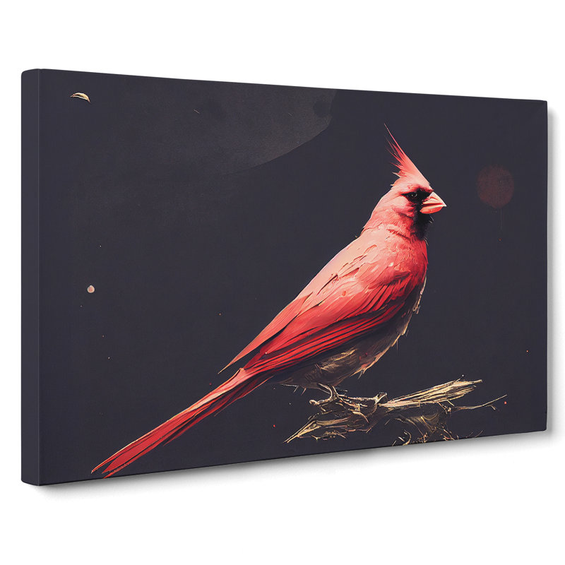 Cardinal Bird Art Painting Vol.1 - Wrapped Canvas, 35cm H x 50cm W x 3cm D