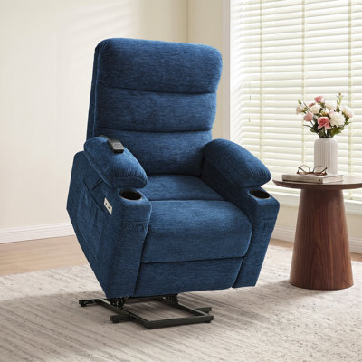 Fauteuil inclinable électrique avec assistance au relevage, chauffage lombaire, massage par vibrations et repose-pieds extensible, pour les personnes mesurant entre 1,55 m et 1,75 m, tissu adapté aux animaux de compagnie