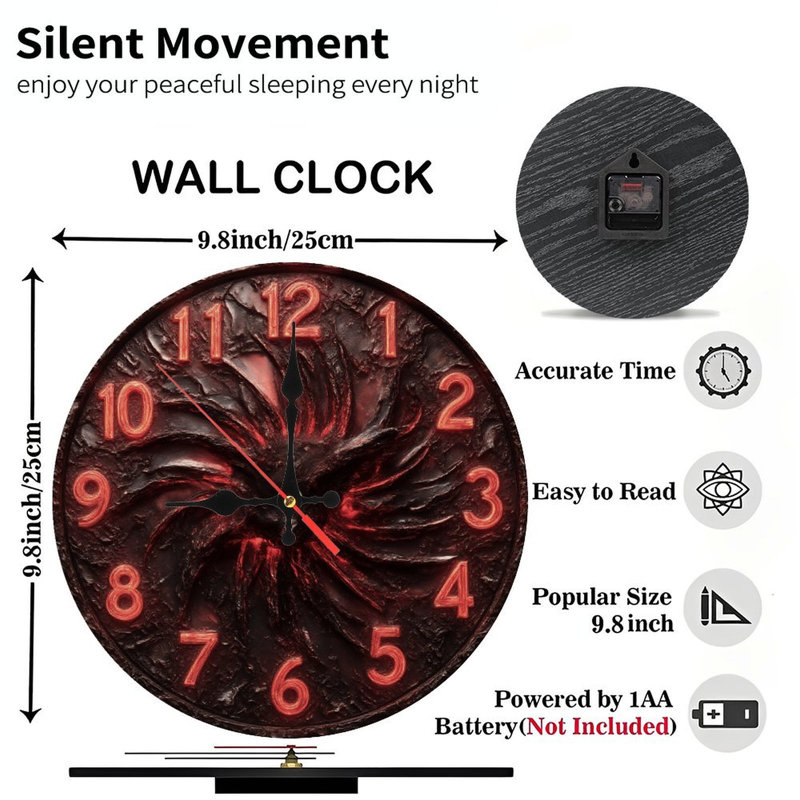 Horloge tourbillonnante avec chiffres rouges