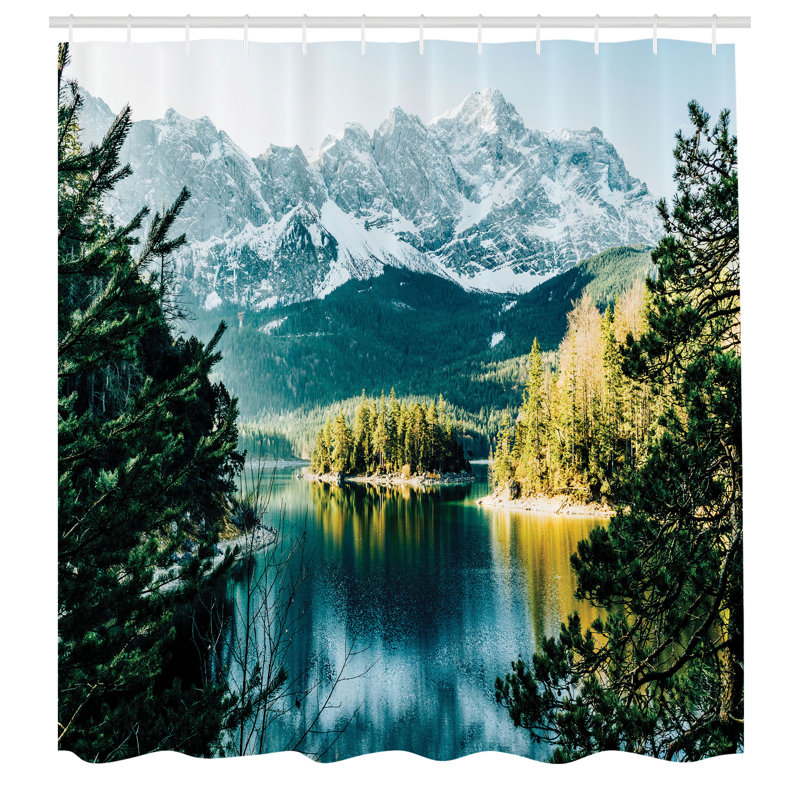 Shower Curtain with Hooks Included, 70" H x 69" W