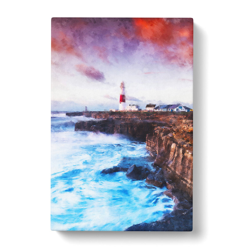 Portland Bill Lighthouse In Dorset Abstract - Wrapped Canvas Print, 76cm H x 50cm W x 3cm D