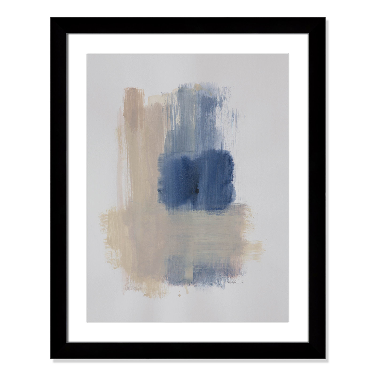 Esmeray "Powder Room Wash III" Print, 31" H x 25" W x 1.25" D  , Black Cube Frame Matted