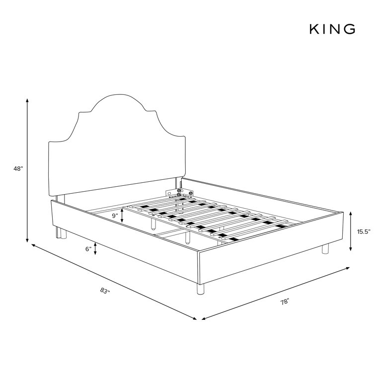 Knipe Upholstered Scalloped Bed