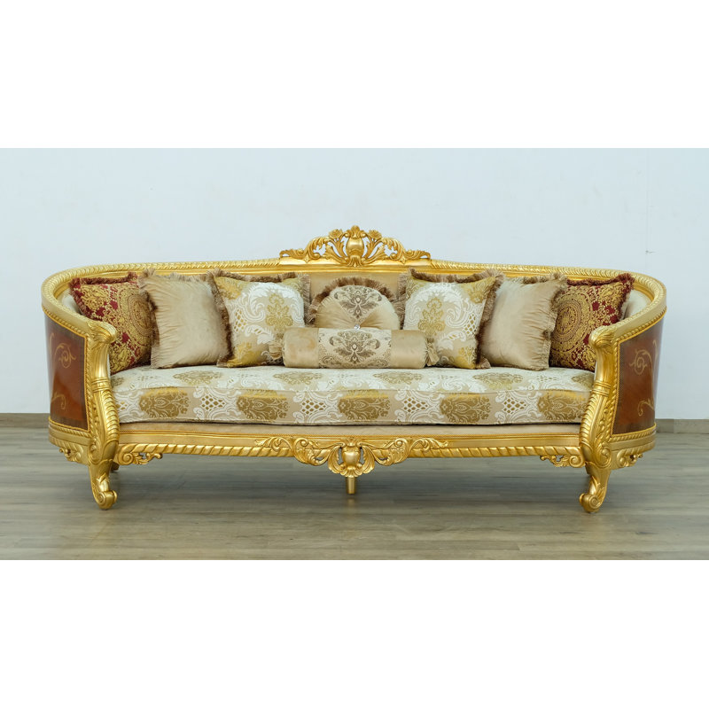 Sofa, Gold, 44.5" H x 105" W x 37.5" D