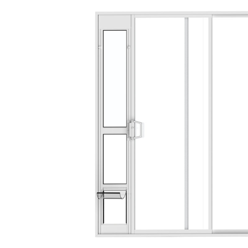 Hakuna Pets White Glass Patio Pet Door, Medium, White