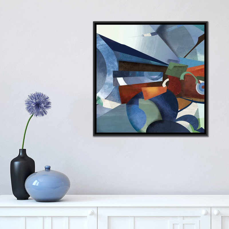 « prism i », impression sur toile, H 18 po x l 18 po x P 1,5 po, Toile avec cadre noir, Pas de tapis