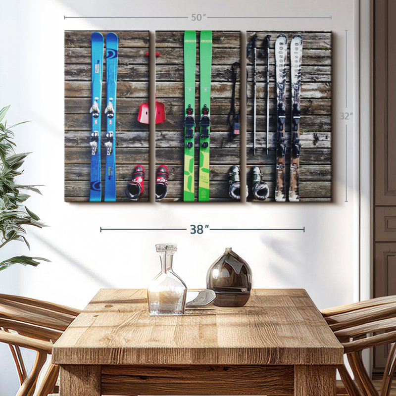 «Ski Gears», 3 pièces sur toile, H 32 po x l 50 po