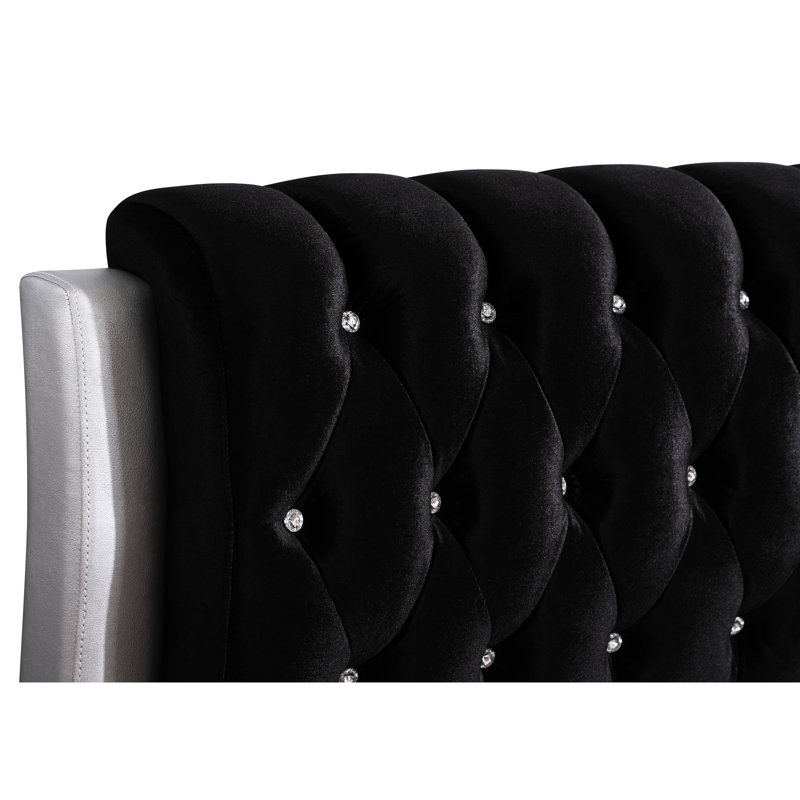 Lit très grand argenté H 48 po x l 79 po x P 88 po - Moderne, support pour la chambre à coucher, Compléments