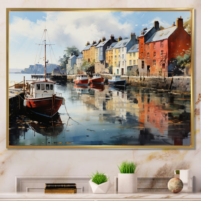 «Ireland Peaceful Harbor Villagean», art mural Irlande