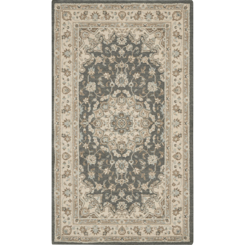Tapis ivoire en laine Crownover, Rectangle 2 pi 6 po x 4 pi 3 po