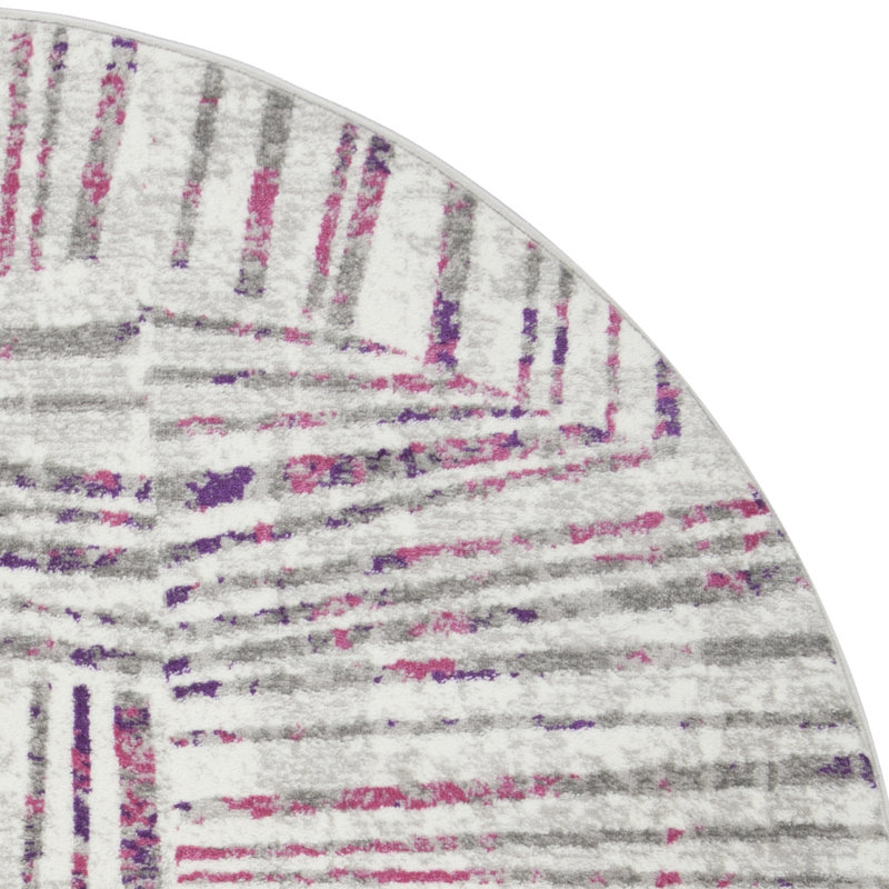 Cosner Skyler Performance Geometric Rug, Round 6'7"