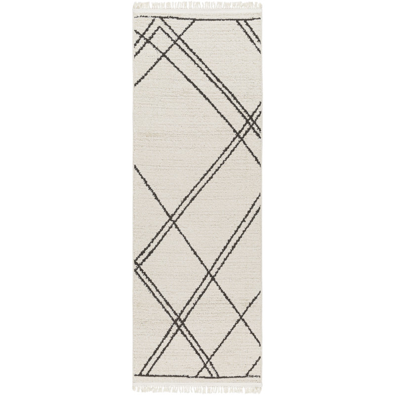 Tapis marocain Khamyla Hugo, Tapis de couloir 2 pi 7 po x 7 pi 3 po
