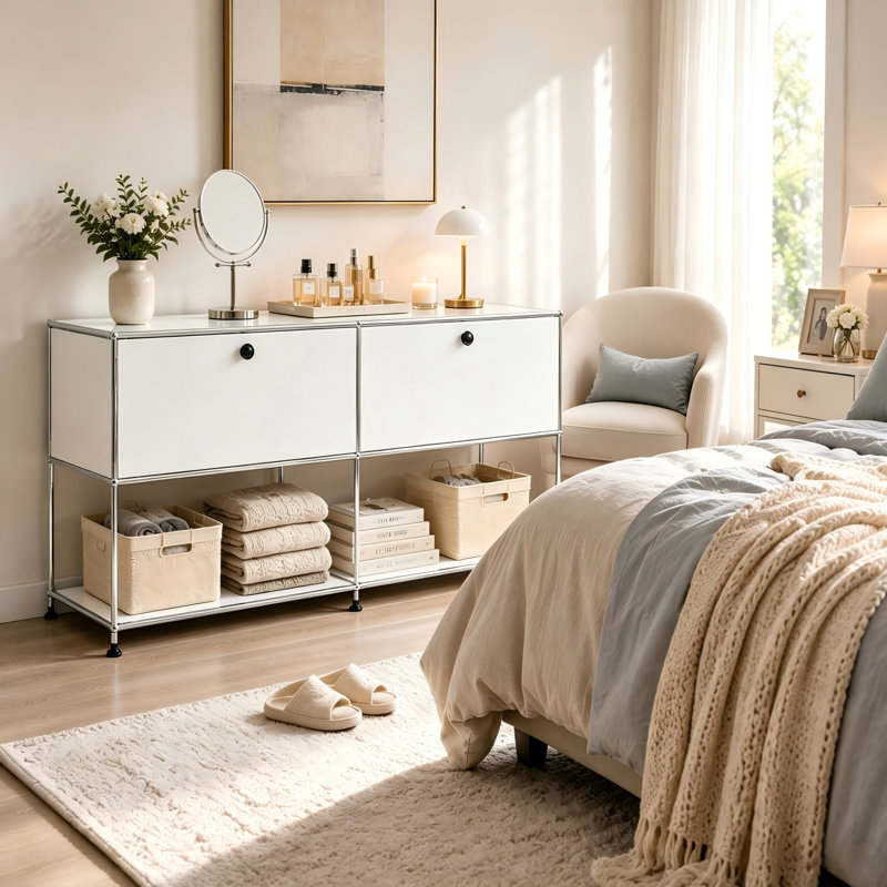 Armoire de rangement moderne, Blanc