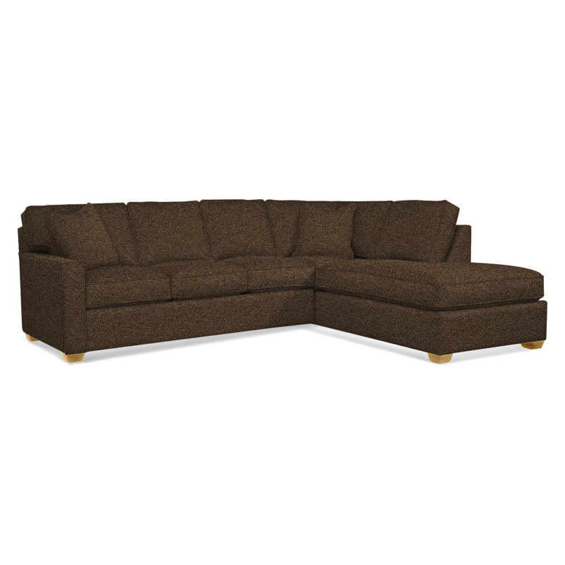 Ellora Upholstered Chaise L-Sectional, Honey, Right Hand Facing, Elite Chocolate; 0321-72
