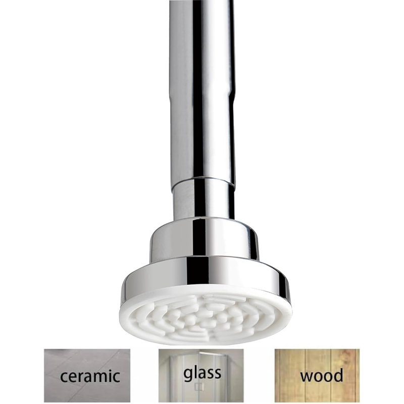 Adjustable Polished Stainless Steel Tension Shower Curtain Rod 42-72 Inches