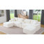 Canapé d'angle modulaire en velours côtelé sans ossature, en forme de U, de 127 pouces de large, avec 2 poufs amovibles, console de rangement, porte-gobelets et port USB.-641731542