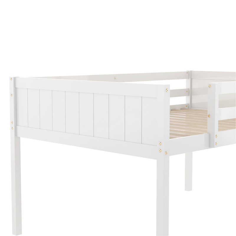 Lit mezzanine double en bois pleine grandeur avec lit flexible - chambre à coucher essentielle pour la chambre et l'élégance des adolescents