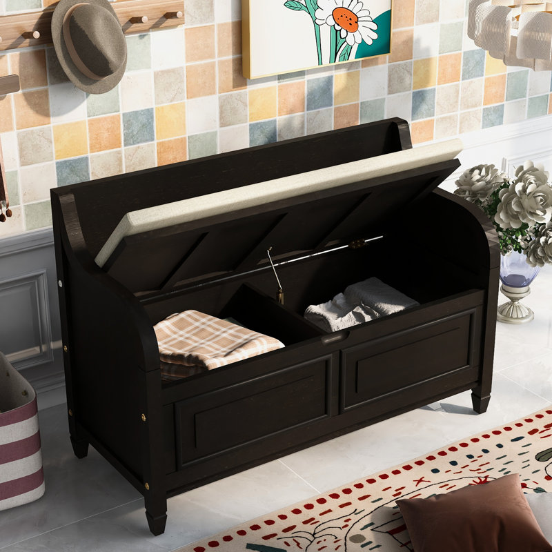 Banc de rangement à couvercle rabattable Ayvar, Espresso