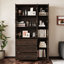 80'' H X 47.4'' W 3-Drawer Display Bookcase With Glass Doors-1340210623