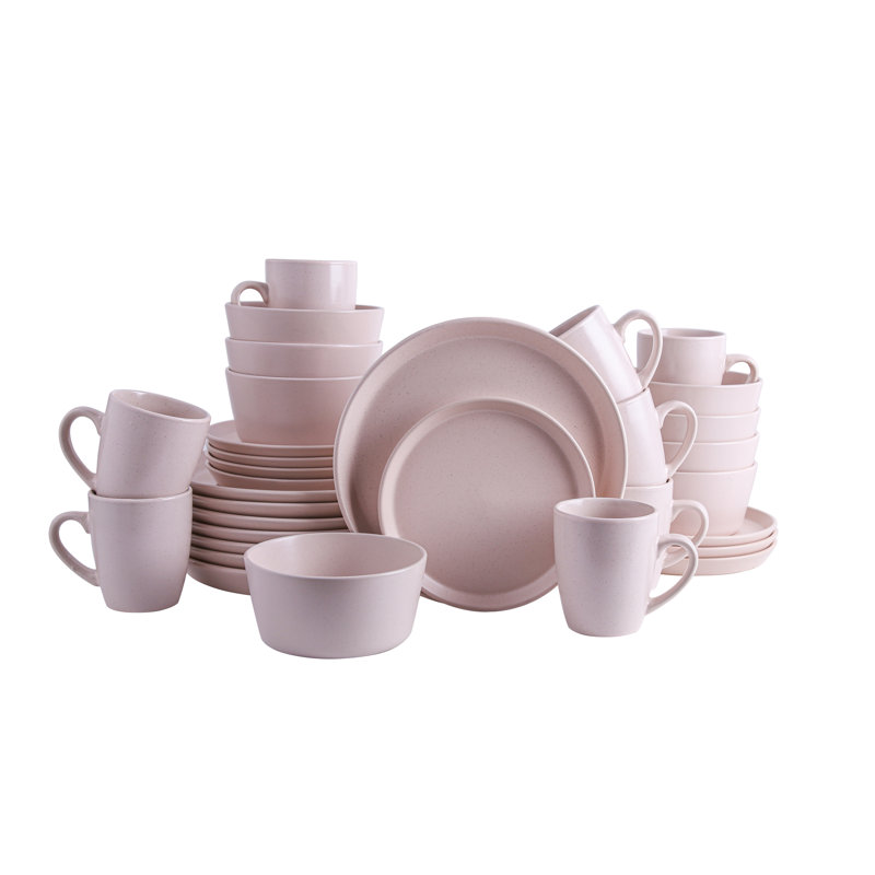 Stone Lain Albie 32-Piece Dinnerware Set Stoneware, Pink