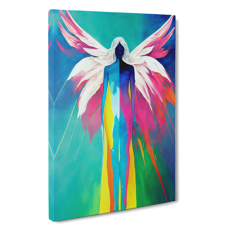 Colourful Angel Abstract - Wrapped Canvas, 50cm H x 35cm W x 3cm D