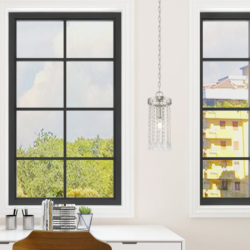 1 - Light Single Pendant, Brushed Nickel