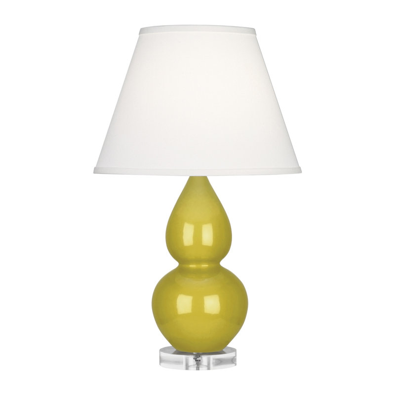 Petite lampe de table à double gourde 22 po, Citron