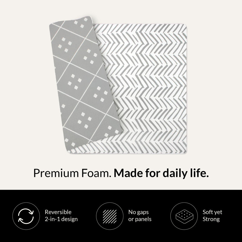 Reversible Dash + Diamond Foam Playmat, Gray