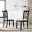 Ensemble de table de salle à manger, table de salle à manger en épingle à cheveux avec chaises à dossier croisé, noir riche