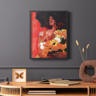 Through the Flowers I Framed Print - Solid Wood
