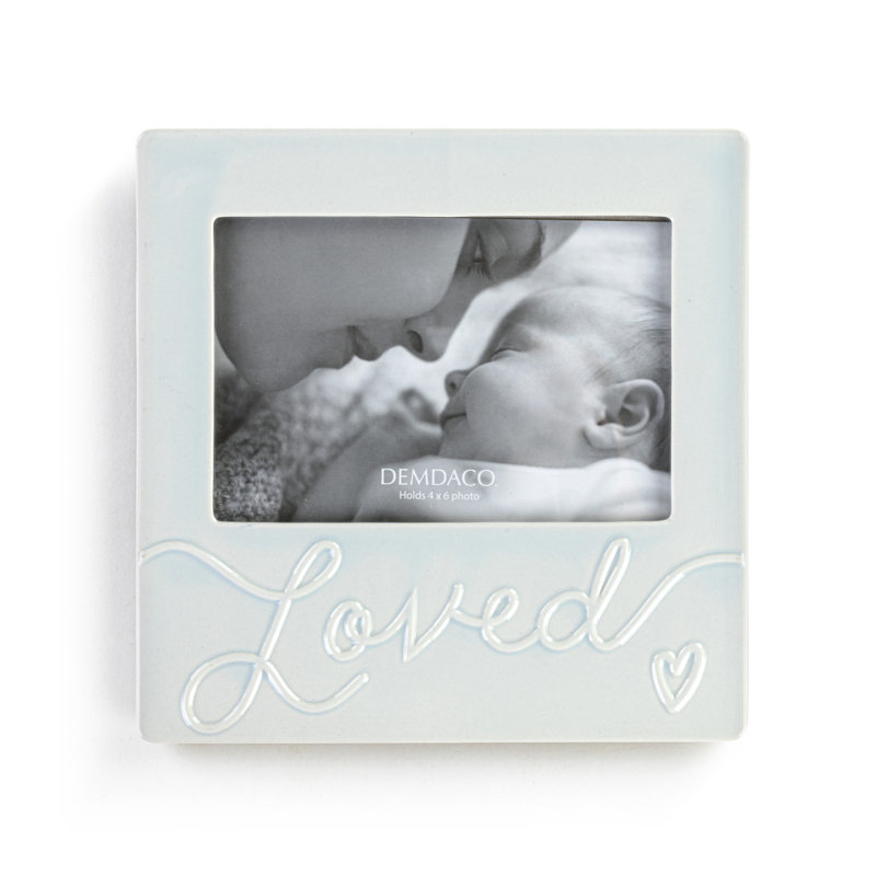 Ceramic Embossed Picture Frame, Blue