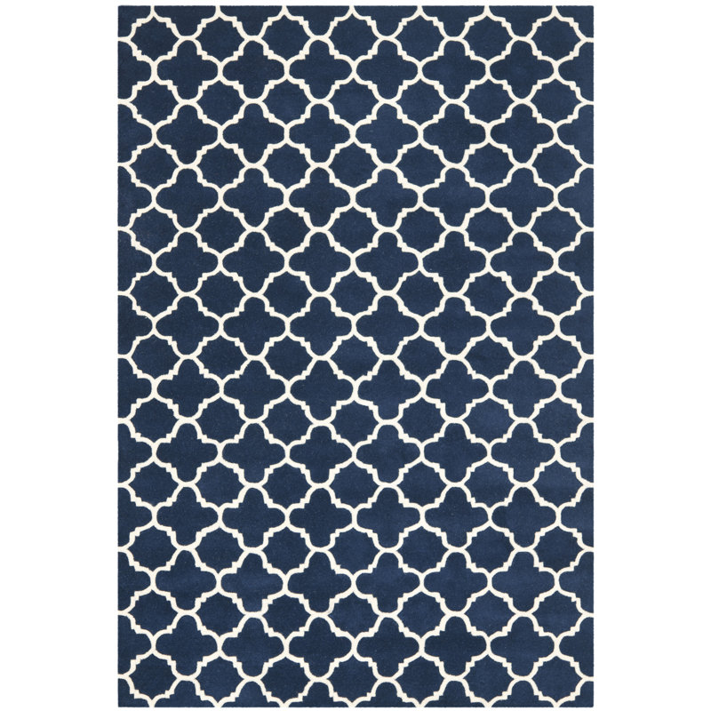 Teresita Hand Tufted Wool Geometric Rug, Rectangle 6' x 9'