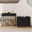 Commode à 3 tiroirs Sorbus avec roulettes et 2 tiroirs, noir / brun-117195844