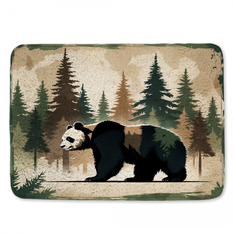 Tapis de bain Panda Forest Illustration, L 24 po x L 17 po