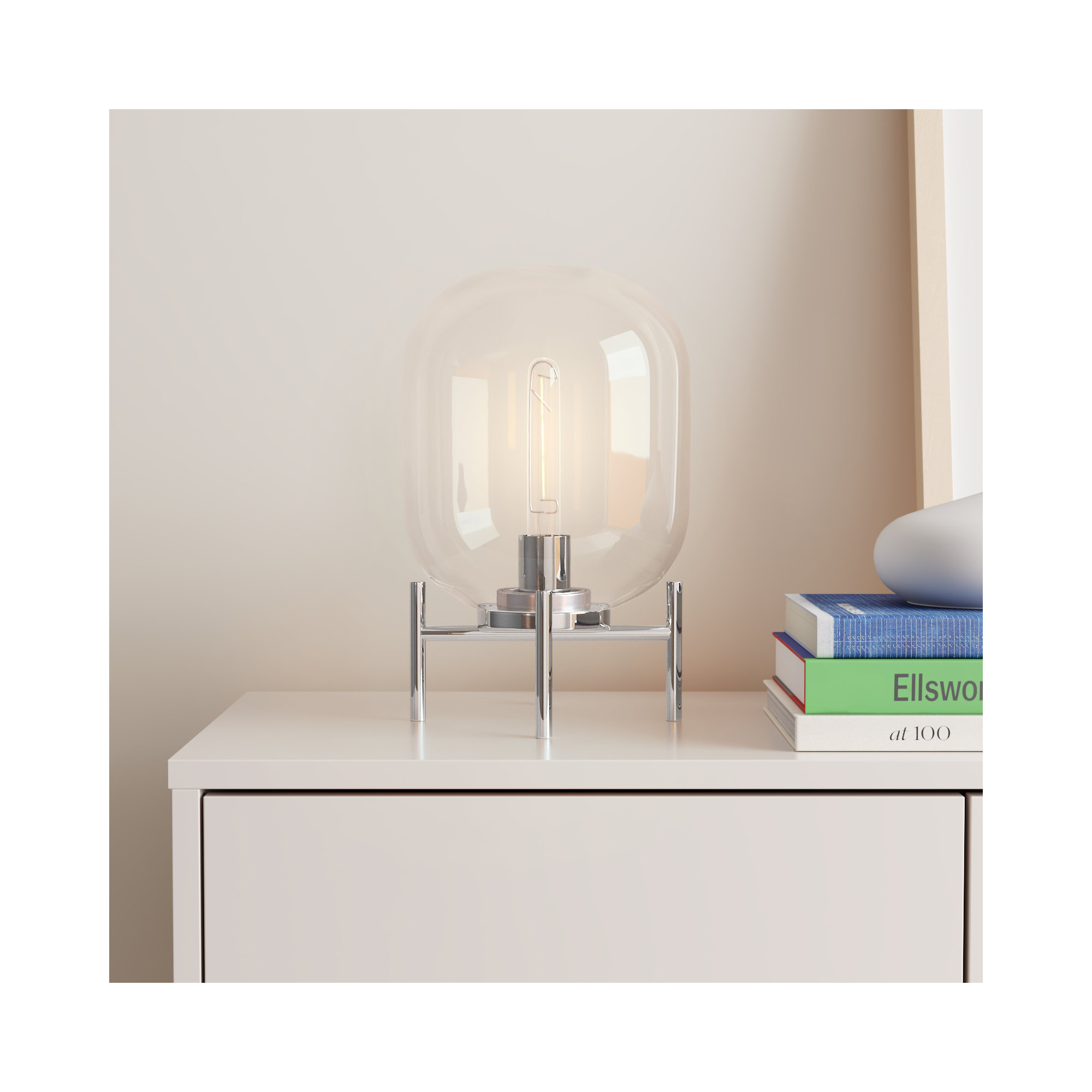Danae Metal Novelty Lamp, Clear, Polished Nickel