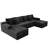 Koli Boneless 138" U-shaped Sectional Couch, Compression Modular Sofa for 6 Person-319347767