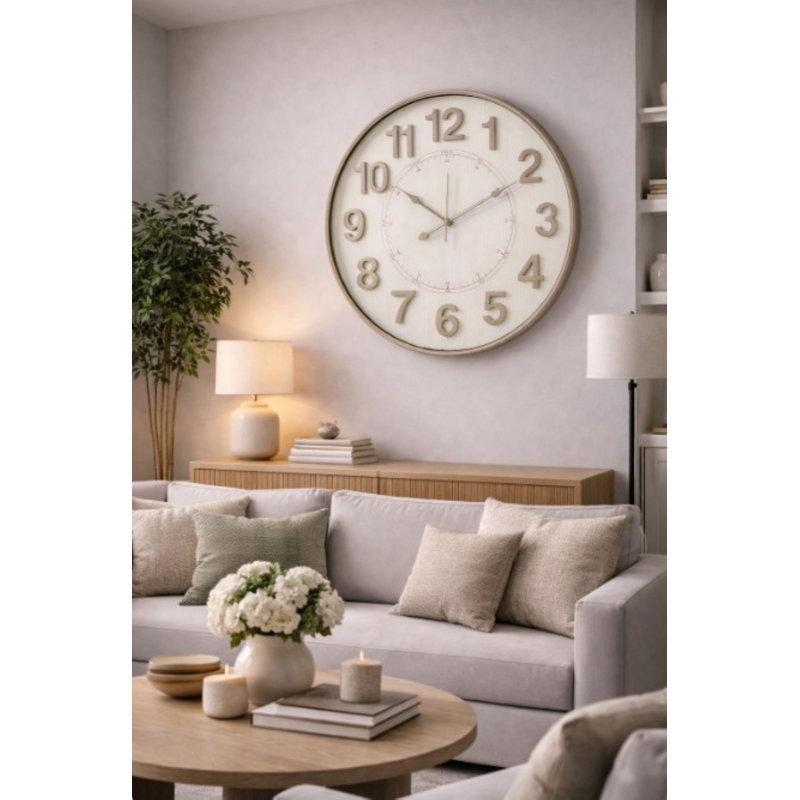 Analog Wall Clock, Taupe