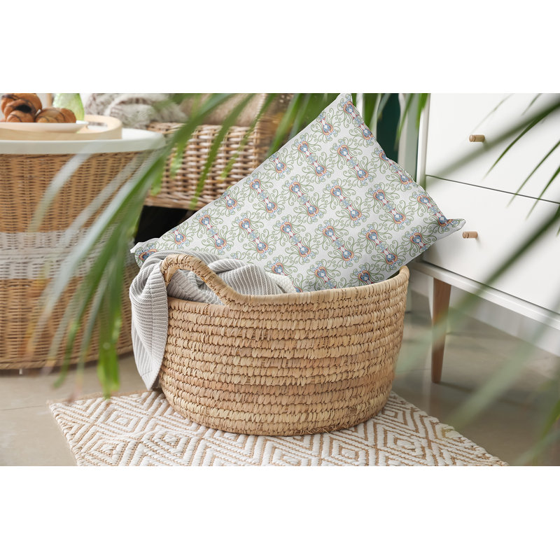 Coussin décoratif géométrique intérieur / extérieur en polyester, H 14 po x l 20 po, Rectangulaire