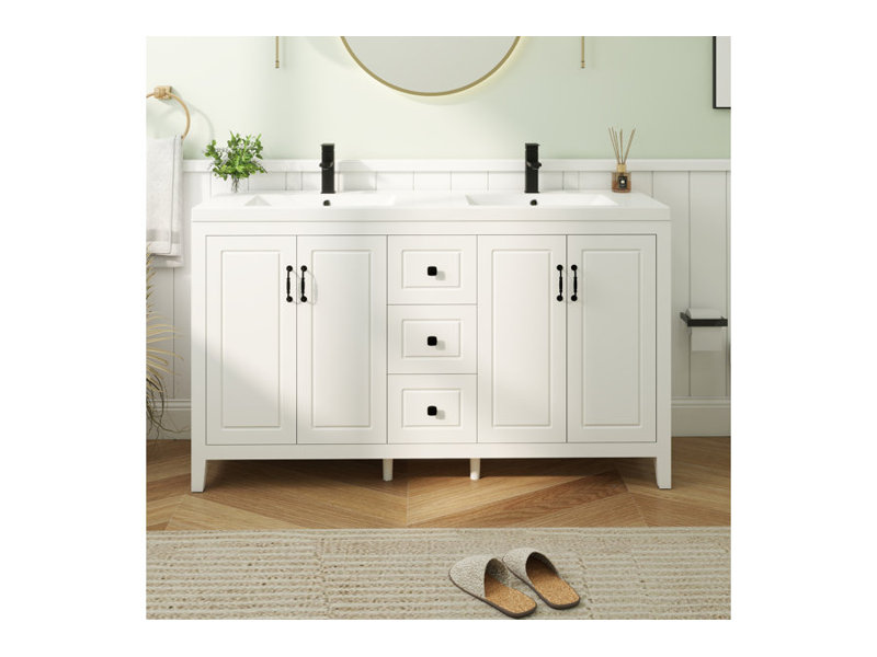 Ensemble meuble-lavabo simple de 122 cm avec lavabo en résine SMC