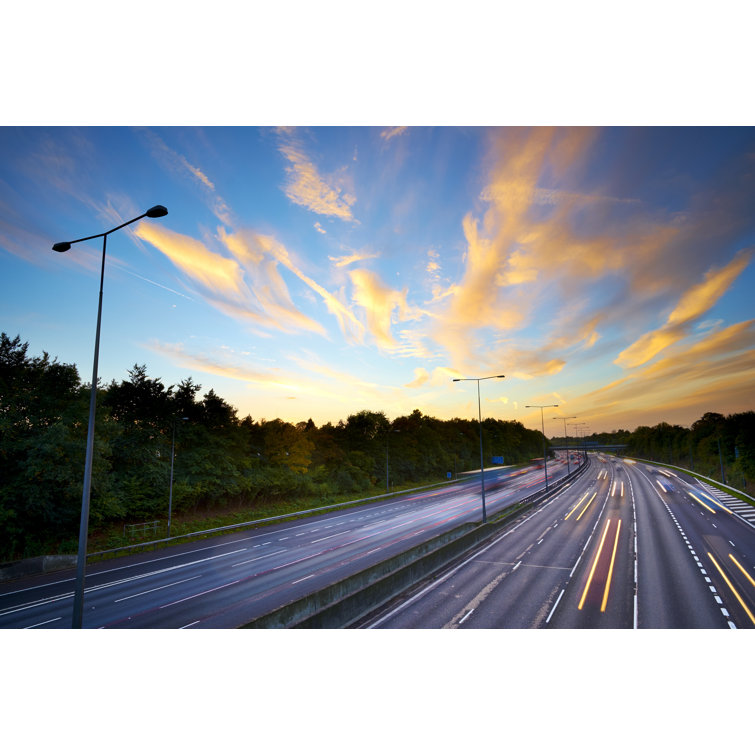A Road With A Beautiful Sunset by Simonbradfield - No Frame Art Prints on Canvas