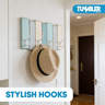 Highland Dunes Coastal Wall Rack With 4 Double Hooks, Distressed Wood ...