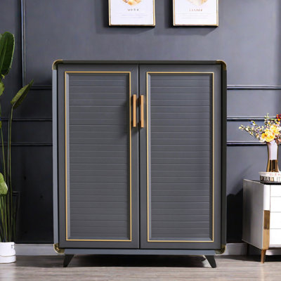 Armoire de rangement légère pour chaussures en alliage d'aluminium à deux portes