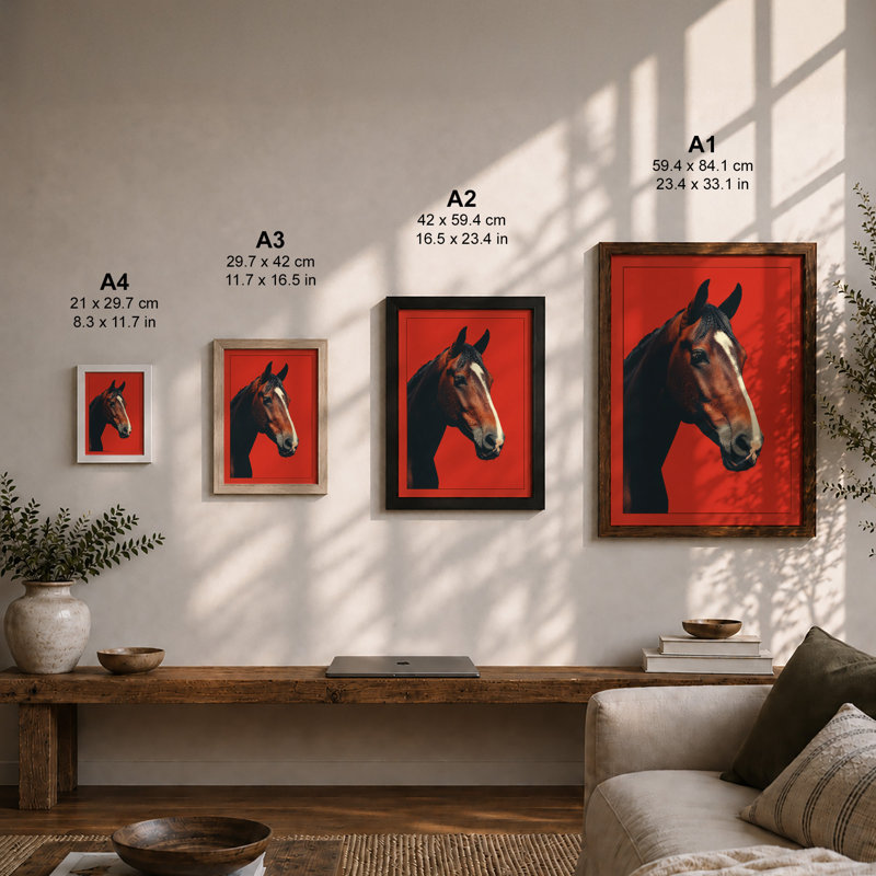 Noble Steed Portrait Modern - Print, Unframed, A2 - 59.4 x 42.0 cm