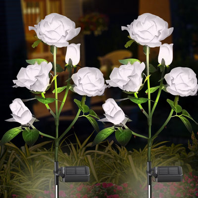 Rose Lights Solar Powered For Women Garden Light Outdoor Decor Waterproof