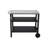 3-Tier Outdoor Grill Cart With Stainless Steel Top, Movable BBQ Prep Table With Wheels, Rolling Serving Bar Cart For Patio, Backyard, Pizza Oven Stand, Black-422971780