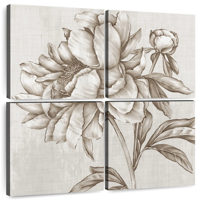 Glorieuse pivoine, H 26 po x l 26 po