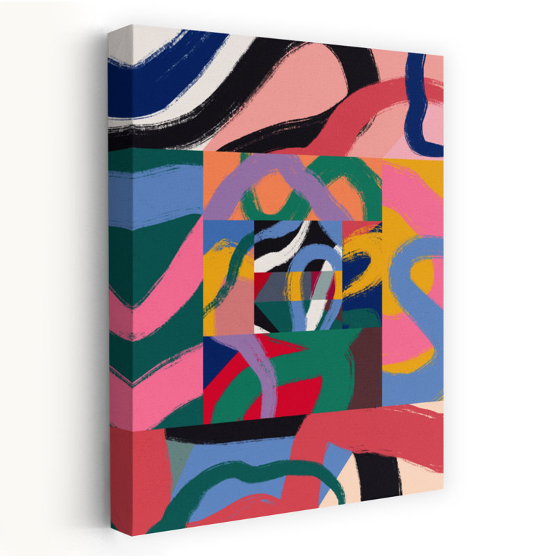 Art contemporain, art abstrait abstrait et coloré, H 24 po x l 16 po
